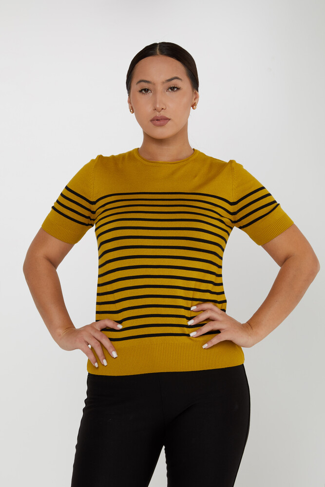 Knitted Sweater Striped Mustard - 30396 | KAZEE (Set of 4 M-L-XL-2XL) - 2