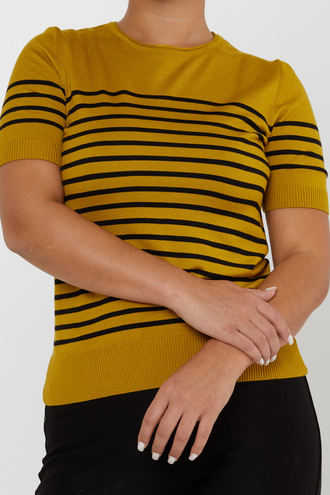 Knitted Sweater Striped Mustard - 30396 | KAZEE (Set of 4 M-L-XL-2XL) - 3