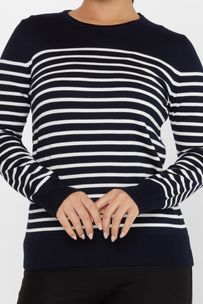 Knitted Sweater Striped Navy Blue - 30898 | KAZEE (Set of 4 M-L-XL-2XL) - 3