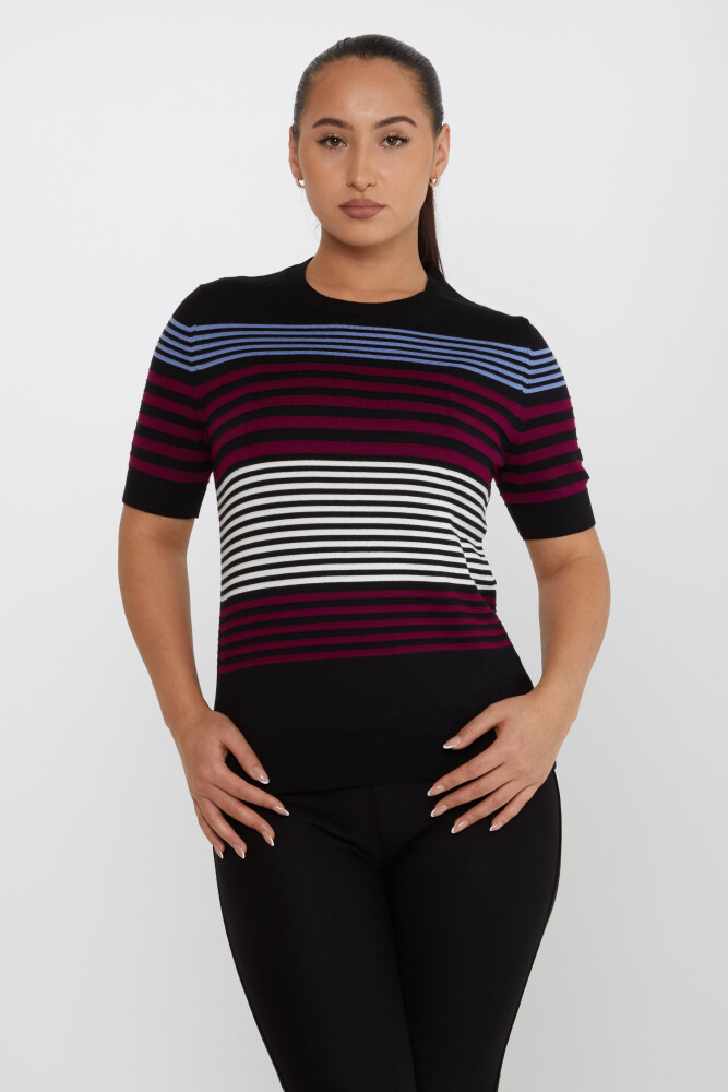 Knitted Sweater Striped Navy Blue - 31273 | KAZEE (Set of 3 S-M-L) - 2