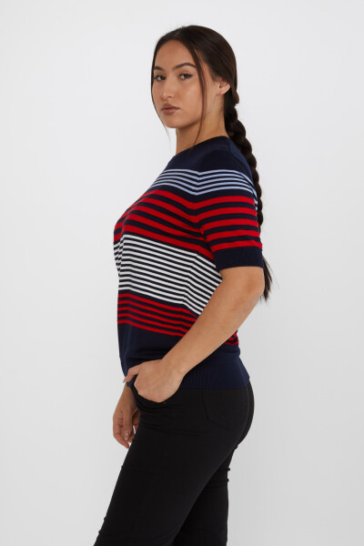 Knitted Sweater Striped Navy Blue - 31689 | KAZEE (Set of 3 XL-2XL-3XL) - 2