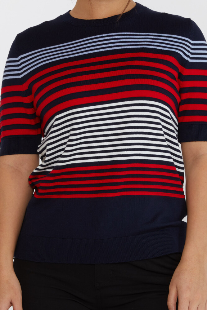 Knitted Sweater Striped Navy Blue - 31689 | KAZEE (Set of 3 XL-2XL-3XL) - 3