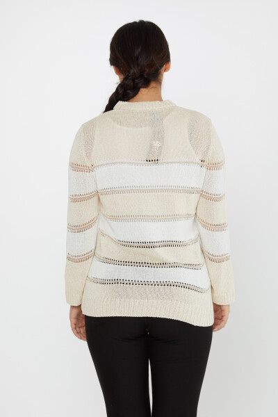 Knitted Sweater Two-Tone Beige-Bone - 30298 | KAZEE (Set of 3 M-L-XL) - 6