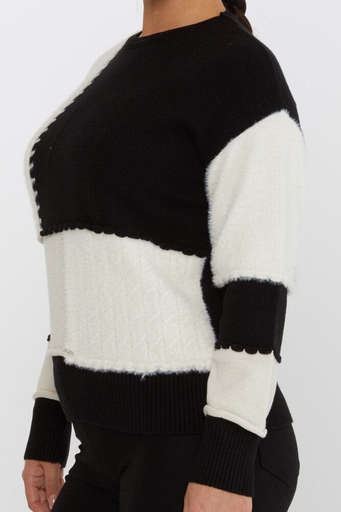 Knitted Sweater Two-Tone Black-Ecru - 30918 | KAZEE (Set of 4 S-M-L-XL) - 4