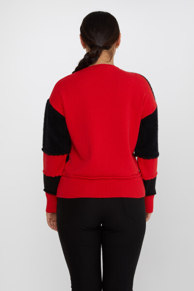 Knitted Sweater Two-Tone Black-Red - 30918 | KAZEE (Set of 4 S-M-L-XL) - 5