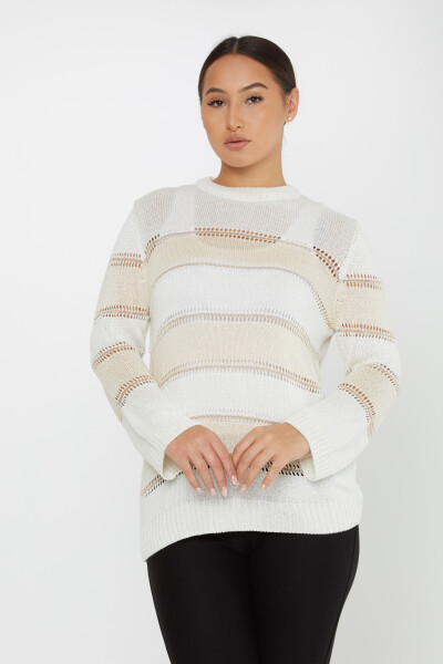 Knitted Sweater Two-Tone Bone - 30298 | KAZEE (Set of 3 M-L-XL) - 1