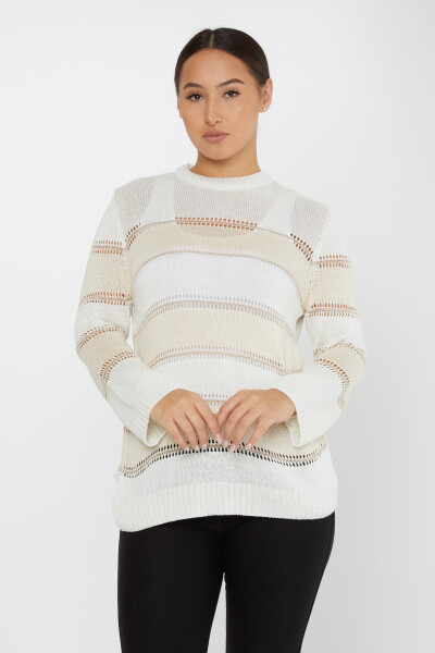 Knitted Sweater Two-Tone Bone - 30298 | KAZEE (Set of 3 M-L-XL) - 2