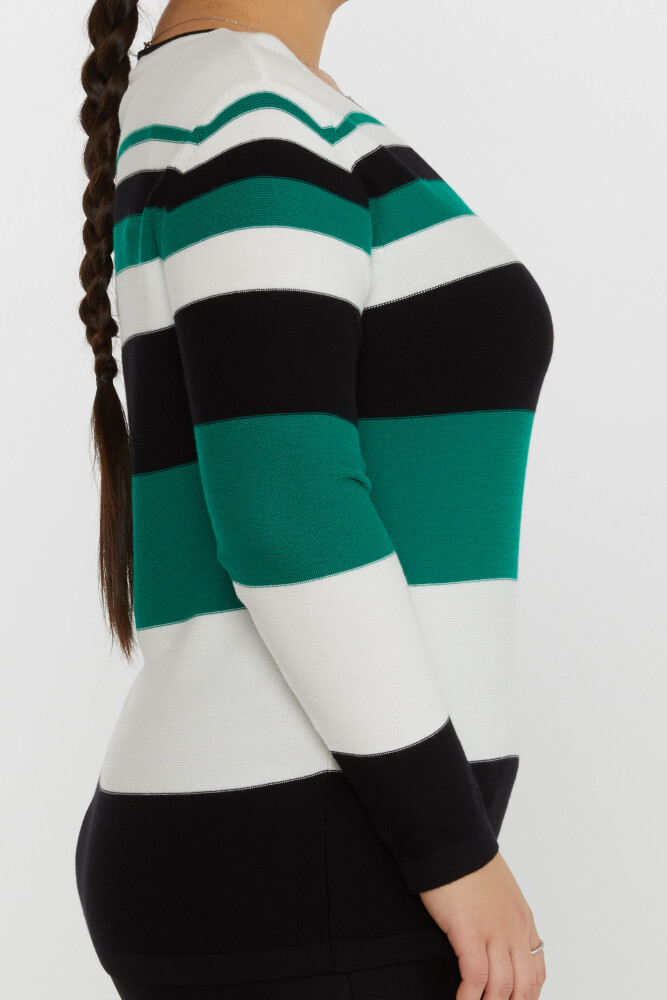 Knitted Sweater Two-Tone White-Green - 31285 | KAZEE (Set of 3 L-XL-2XL) - 3