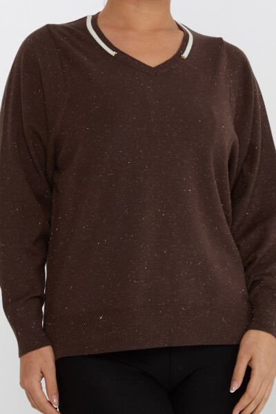 Knitted Sweater V Neck Brown - 31649 | KAZEE (Set of 3 L-XL-2XL) - 3