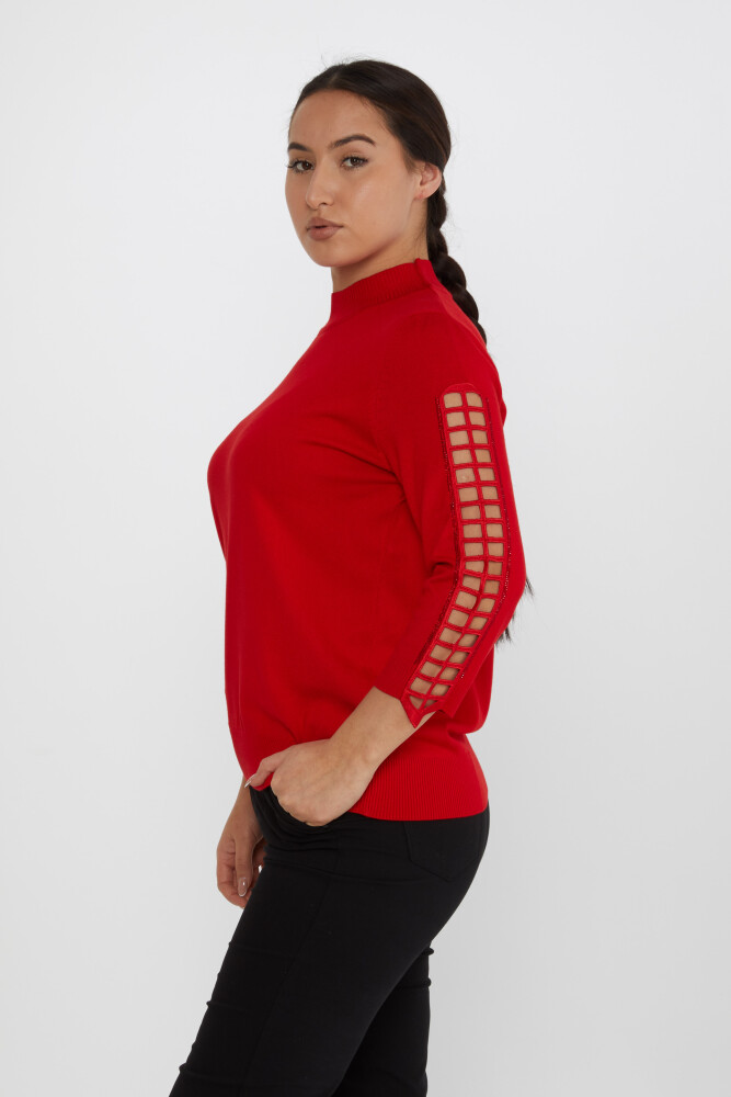 Knitted Sweater Window Sleeve Red - 31245 | KAZEE (Set of 3 M-L-XL) - 2