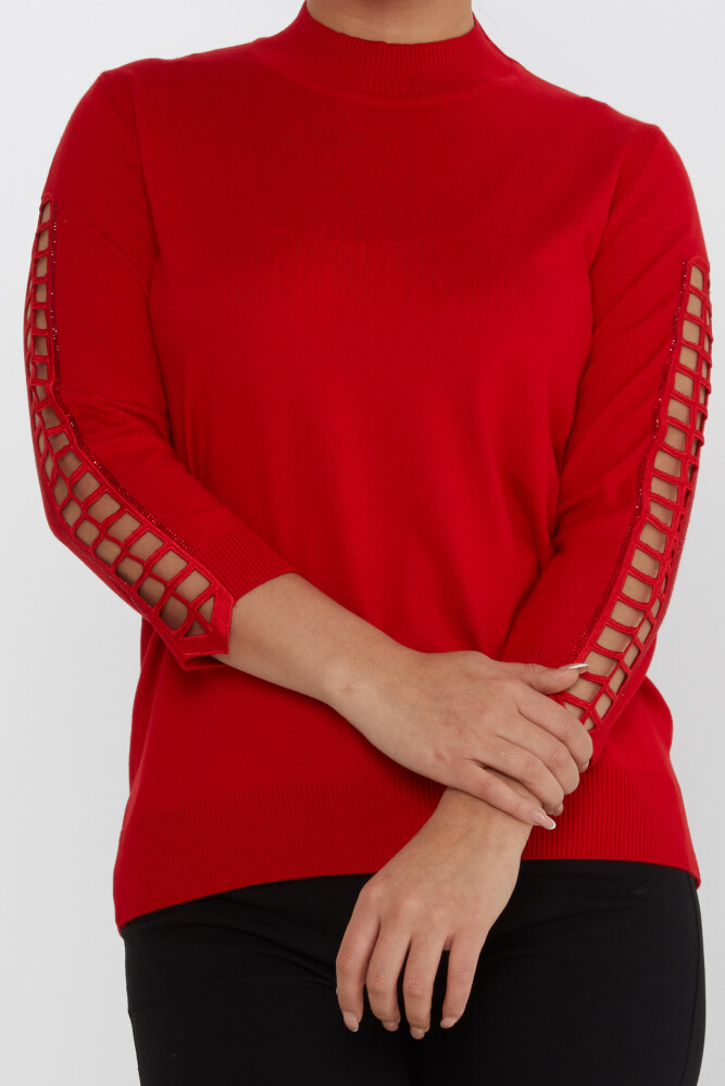 Knitted Sweater Window Sleeve Red - 31245 | KAZEE (Set of 3 M-L-XL) - 3