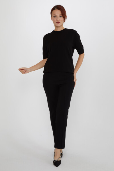 Knitted Trousers Elastic Waist Black - 31308 | KAZEE (Set of 3 S-M-L) 