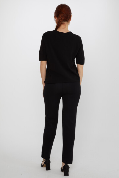 Knitted Trousers Elastic Waist Black - 31308 | KAZEE (Set of 3 S-M-L) - 4