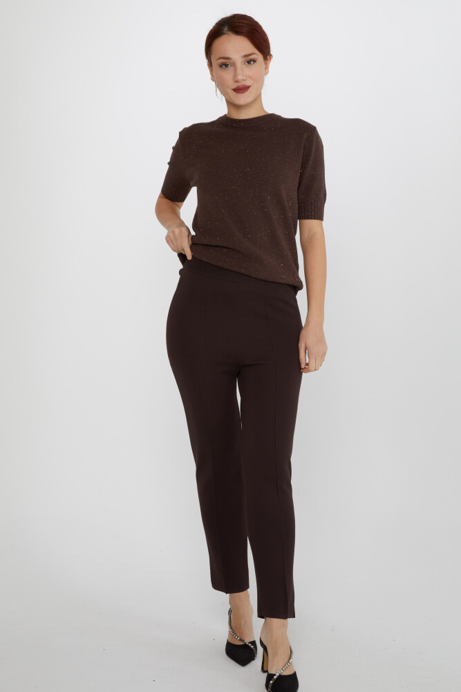 Knitted Trousers Elastic Waist Brown - 31308 | KAZEE (Set of 3 S-M-L) - 1