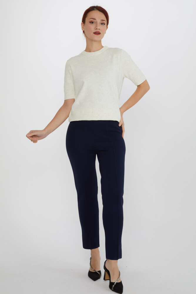 Knitted Trousers Elastic Waist Navy Blue - 31308 | KAZEE (Set of 3 S-M-L) - 1