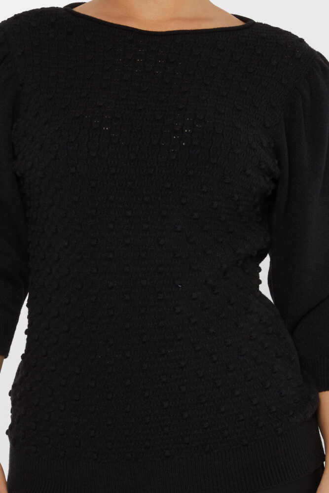 Knitted Sweater Balloon Sleeve Black - 30340 | KAZEE (Set of 4 S-M-L-XL) - 4