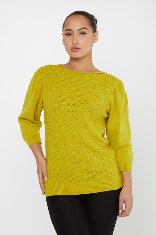 Knitted Sweater Balloon Sleeve Mustard - 30340 | KAZEE (Set of 4 S-M-L-XL) - 1