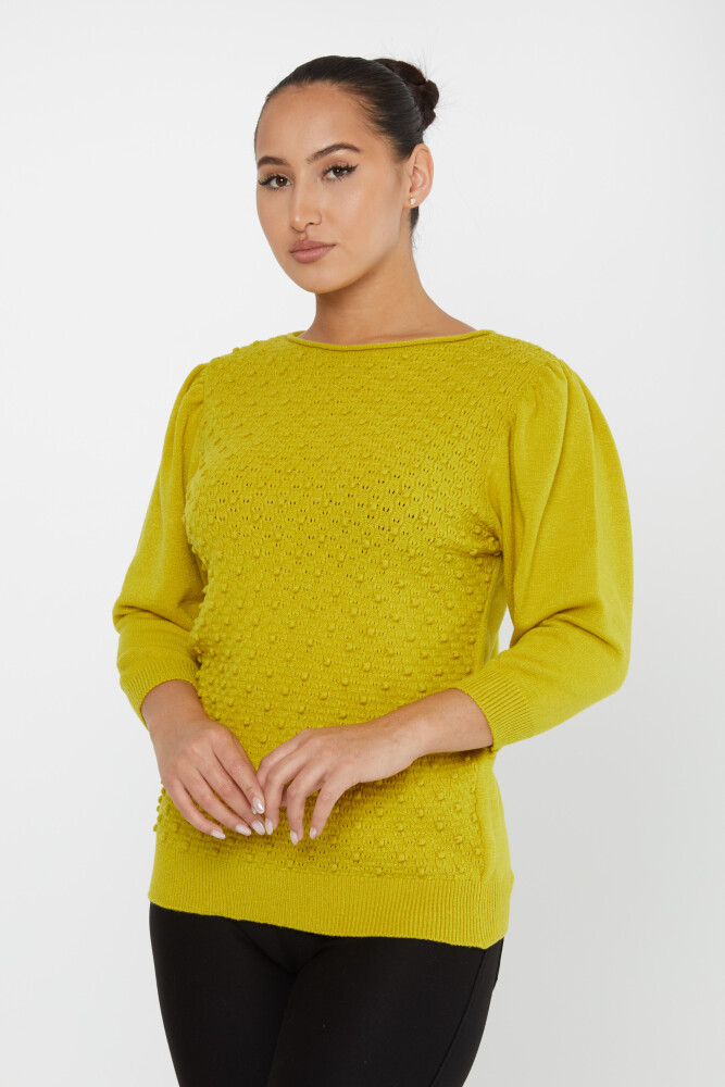 Knitted Sweater Balloon Sleeve Mustard - 30340 | KAZEE (Set of 4 S-M-L-XL) - 2