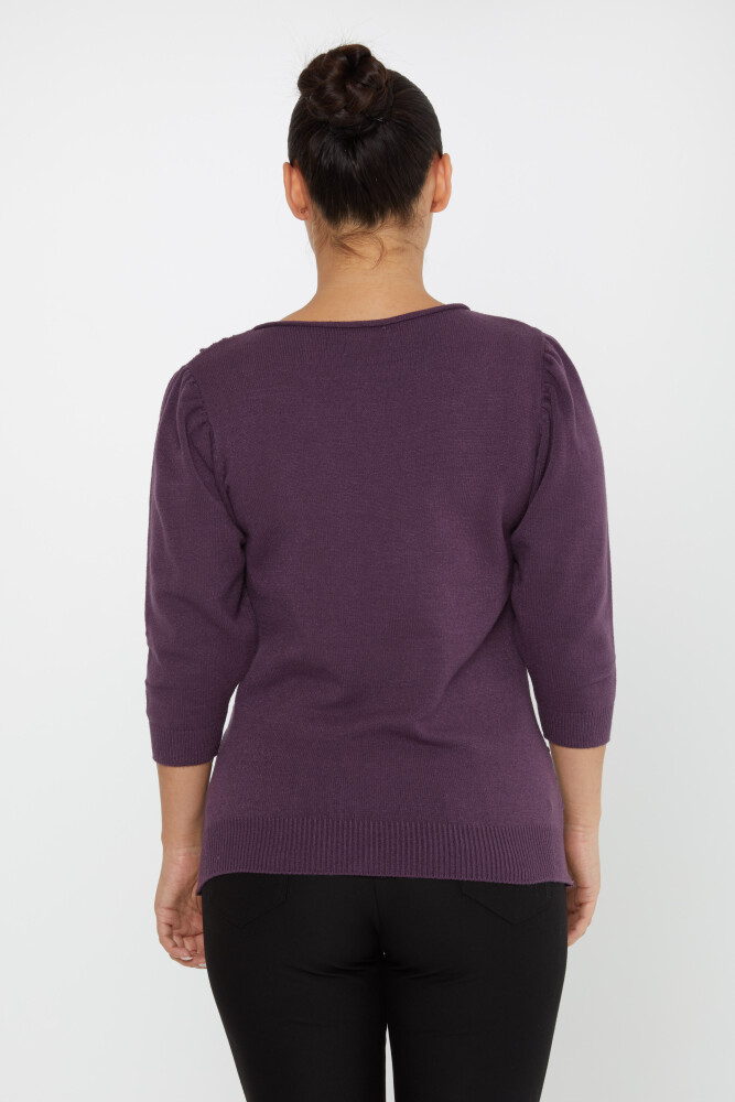 Knitwear Sweater with Balloon Sleeves Purple - 30340 | KAZEE (Set of 4 S-M-L-XL) - 5