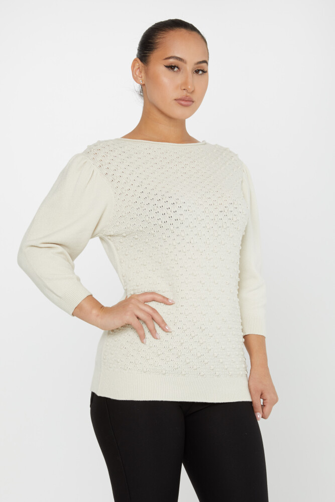 Knitted Sweater Balloon Sleeve Stone - 30340 | KAZEE (Set of 4 S-M-L-XL) - 1