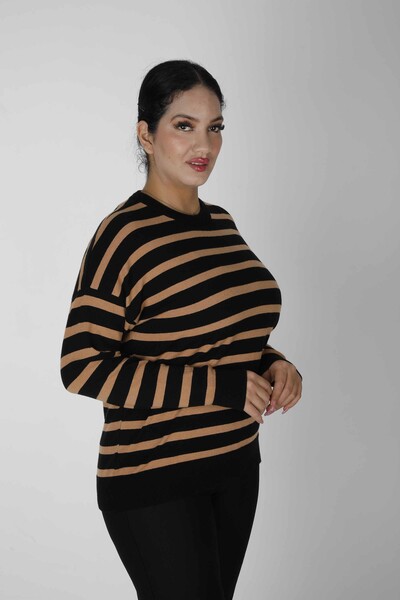 Knitted Sweater Button Detailed Black-Brown - 2425-31028 | KAZEE (Set of 2 M-2) - Thumbnail