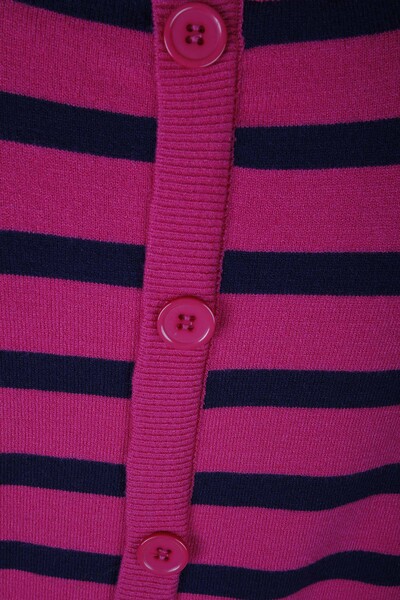 Knitted Sweater Button Detailed Black-Fuchsia - 2425-31028 | KAZEE (Set of 2 M-2) - Thumbnail