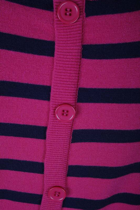 Knitted Sweater Button Detailed Black-Fuchsia - 2425-31028 | KAZEE (Set of 2 M-2)