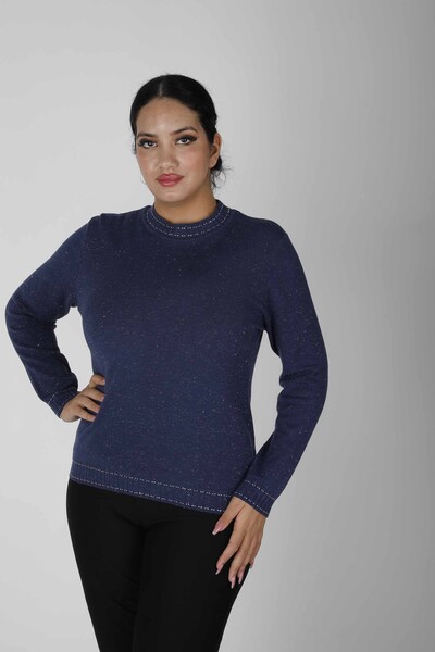 Knitted Sweater Glittery Navy Blue - 31027 | KAZEE (Set of 4 M-L-XL-2XL) - Thumbnail