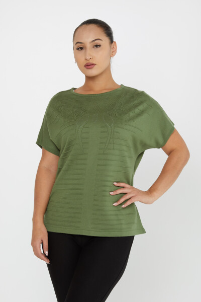 Knitted Sweater Short Sleeve Khaki - 30870 | KAZEE (Set of 3 L-XL-2XL) 