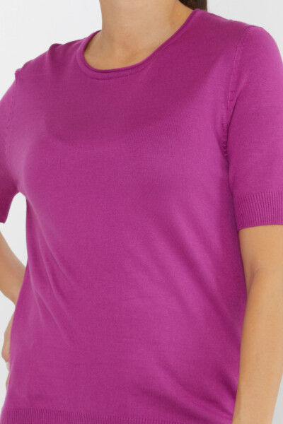 Knitted Sweater Short Sleeve Lilac - 16271 | KAZEE (Set of 4 L-XL-2XL-3XL) - 2