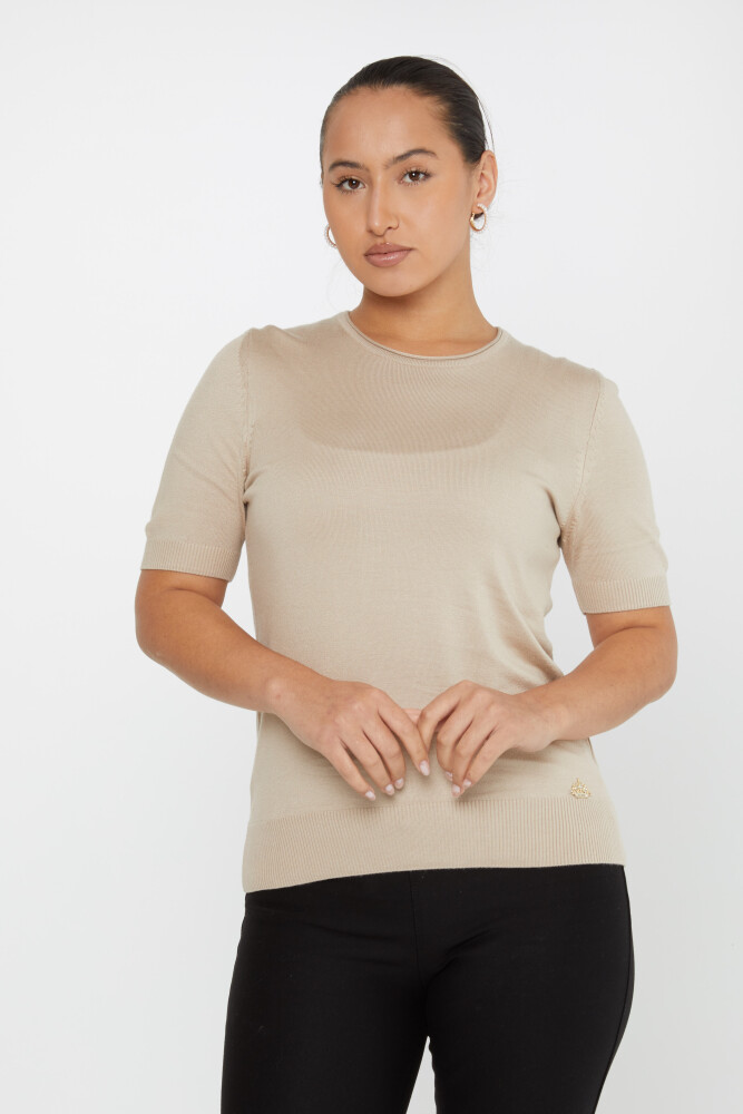 Knitted Sweater Short Sleeve Stone - 16271 | KAZEE (Set of 4 L-XL-2XL-3XL) - 1