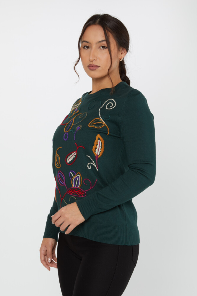 Knitwear Sweater Leaf Embroidered Nefti - 31276 | KAZEE (Set of 3 L-XL-2XL) - 2