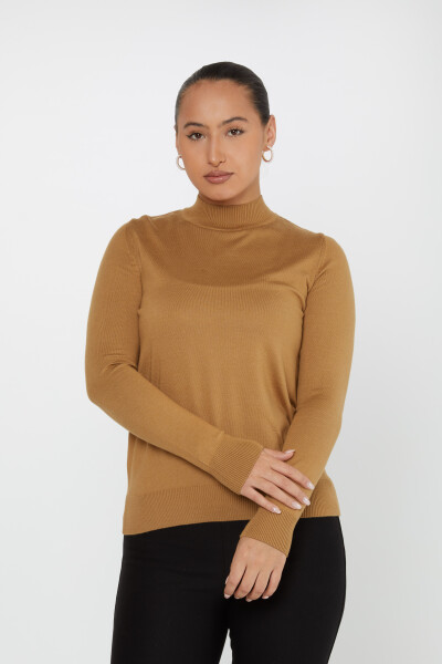 Knitted Sweater Logo Detailed Camel - 30613 | KAZEE (Set of 3 S-M-L) 