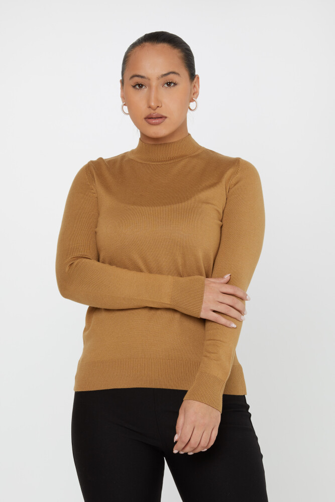 Knitted Sweater Logo Detailed Camel - 30613 | KAZEE (Set of 3 S-M-L) - 2