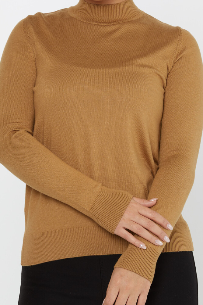 Knitted Sweater Logo Detailed Camel - 30613 | KAZEE (Set of 3 S-M-L) - 3