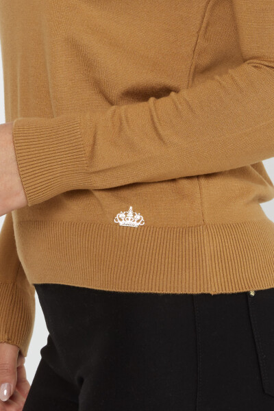 Knitted Sweater Logo Detailed Camel - 30613 | KAZEE (Set of 3 S-M-L) - 5