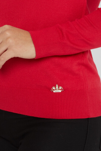 Knitted Sweater Logo Detailed Coral - 30613 | KAZEE (Set of 3 S-M-L) - 5