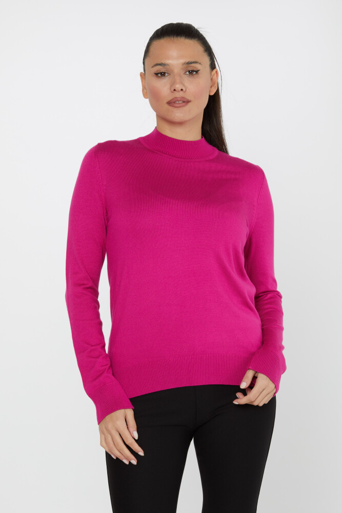 Knitwear Sweater Logo Detailed Dark Fuchsia - 30613 | KAZEE (Set of 3 S-M-L) - 1