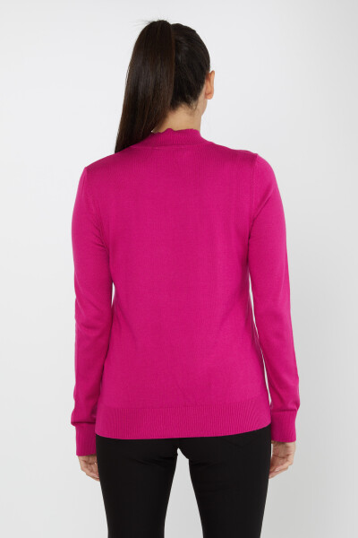 Knitwear Sweater Logo Detailed Dark Fuchsia - 30613 | KAZEE (Set of 3 S-M-L) - 4