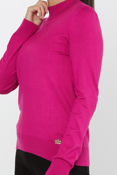 Knitwear Sweater Logo Detailed Dark Fuchsia - 30613 | KAZEE (Set of 3 S-M-L) - 3