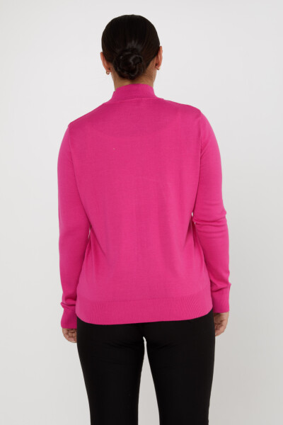 Knitwear Sweater Logo Detailed Fuchsia - 16663 | KAZEE (Set of 4 L-XL-2XL-3XL) - 4