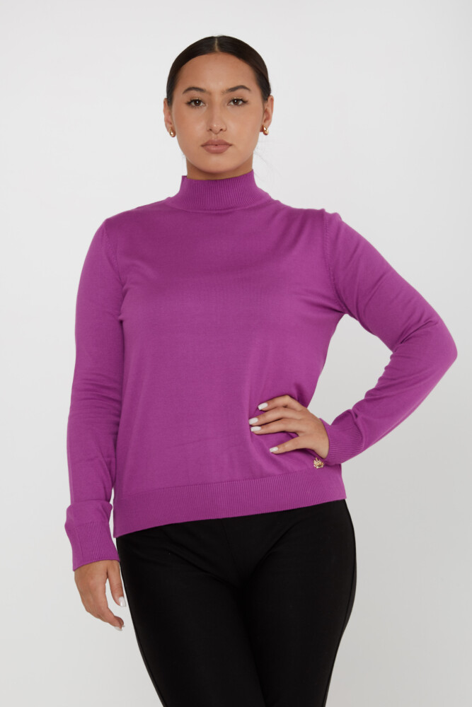 Knitwear Sweater Logo Detailed Lilac - 16663 | KAZEE (Set of 4 L-XL-2XL-3XL) - 1