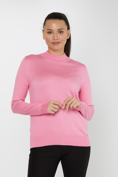 Knitted Sweater Logo Detailed Pink - 30613 | KAZEE (Set of 3 S-M-L) 