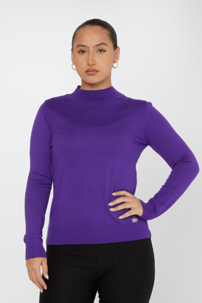 Knitted Sweater Logo Detailed Purple - 30613 | KAZEE (Set of 3 S-M-L) 