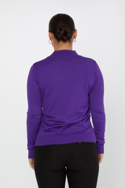 Knitted Sweater Logo Detailed Purple - 30613 | KAZEE (Set of 3 S-M-L) - 6