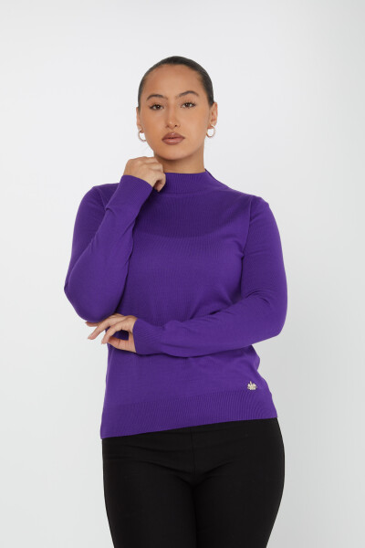 Knitted Sweater Logo Detailed Purple - 30613 | KAZEE (Set of 3 S-M-L) - 2