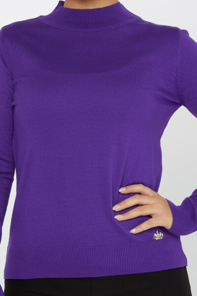 Knitted Sweater Logo Detailed Purple - 30613 | KAZEE (Set of 3 S-M-L) - 4