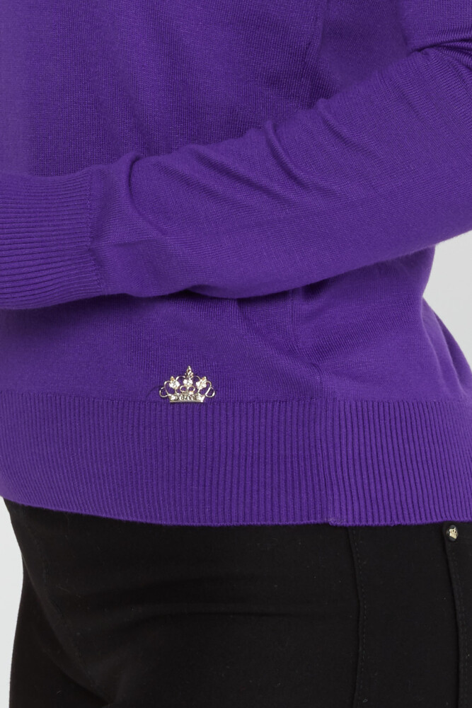 Knitted Sweater Logo Detailed Purple - 30613 | KAZEE (Set of 3 S-M-L) - 5