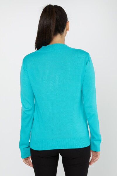 Knitted Sweater Logo Detailed Turquoise - 30613 | KAZEE (Set of 3 S-M-L) - 5