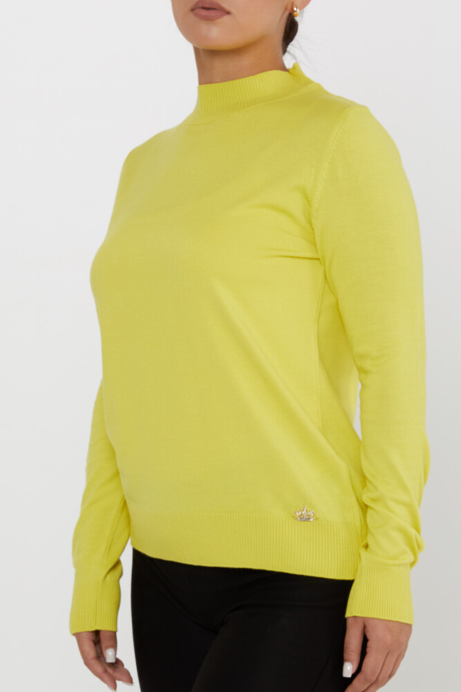 Knitwear Sweater Logo Detailed Yellow - 16663 | KAZEE (Set of 4 L-XL-2XL-3XL) - 3